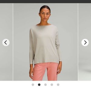 Lululemon Back in Action Long Sleeve Shirt *Nulu colour Raw Linen size 2